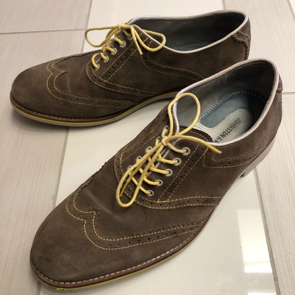 Johnston & Murphy Brogue Wingtips Taupe/Yellow 10 main image 4